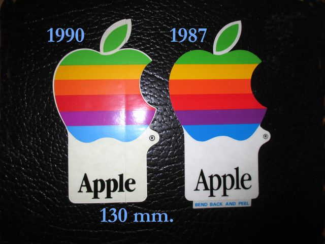Adhesivos APPLE rainbow originales de 1987 y 1990.