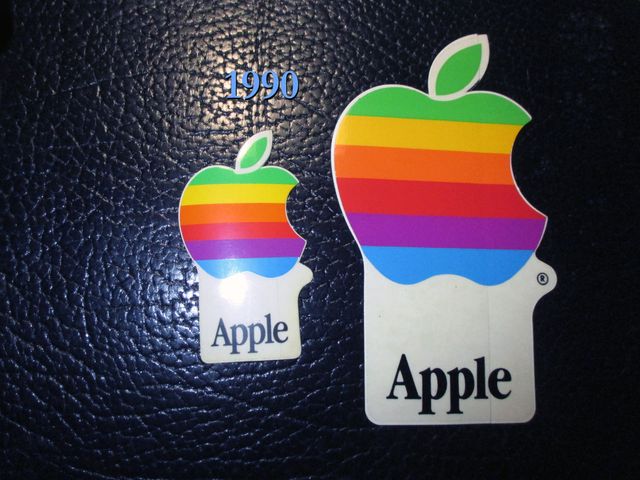 Adhesivos APPLE rainbow originales de 1987 y 1990.