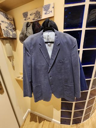 Chaqueta Azul M&S Lino Talla M