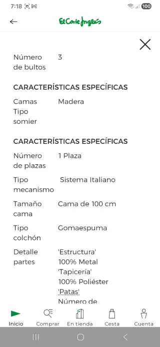 Sofá Cama El Corte Inglés Blanco