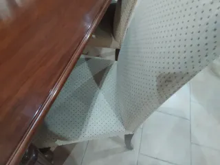 Mesa extensible sistema manivela + sillas