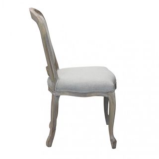 Sedia Vintage Country Tessuto Grigio Legno 86cm