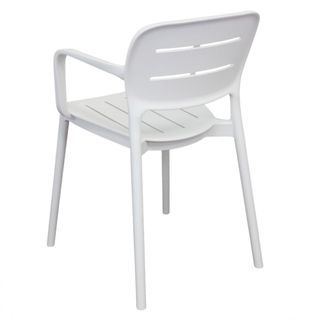 Sedia in Resina Impilabile con Braccioli Bianca