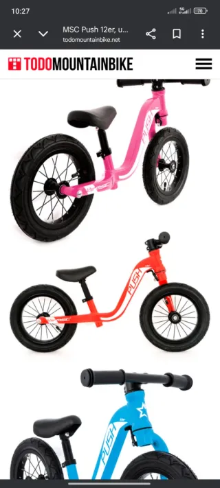 Bici sin pedales Puky roja