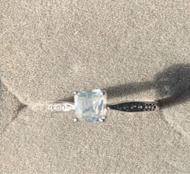 Anillo Plata Piedra Luna Madagascar Multicolor