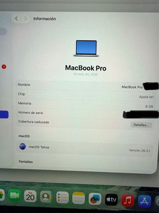 MacBook Pro 13 M1 SSD de 512GB salud batería 99%