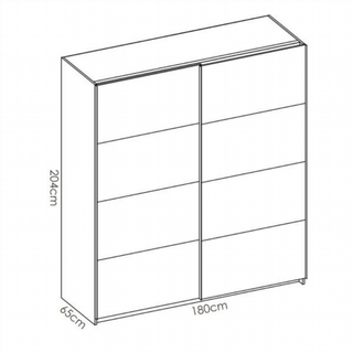 Armario 180x204x65 cm 2 Puertas Correderas. Blanc