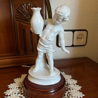 2 Lampade da tavolo in porcellana con figure