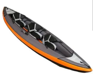 Kayak hinchable 3 plazas naranja y gris