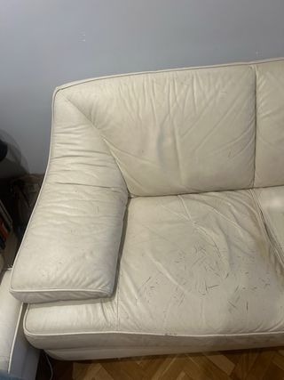 Sofá Natuzzi Piel Marfil 2 Piezas