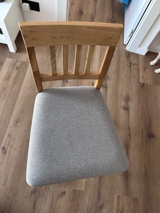 Taburete de cocina madera color roble y tela