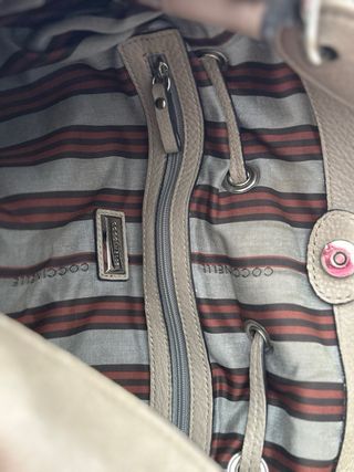 Borsa a spalla grigio in pelle
