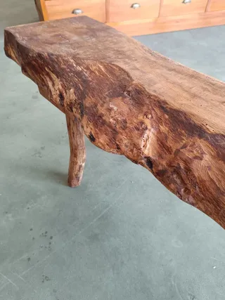 Banco rústico gallego de madera
