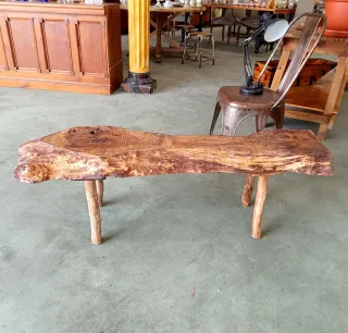 Banco rústico gallego de madera