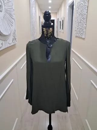 Blusa Negra, verde de Mujer