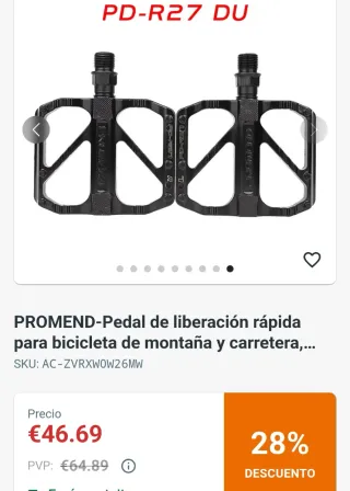 Pedales Bicicleta Promend R27 Negros