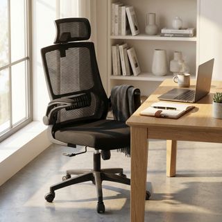 Poltrona Ufficio con Ruote e Poggiatesta Comfort