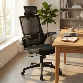 Poltrona Ufficio con Ruote e Poggiatesta Comfort