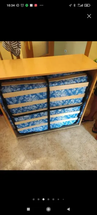 Cama Plegatín Metálica y Madera