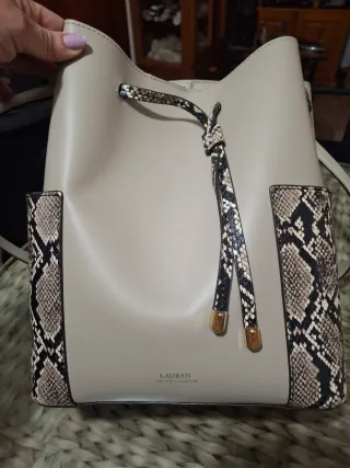 Bolso Piel Ralph Lauren Beige/Multicolor