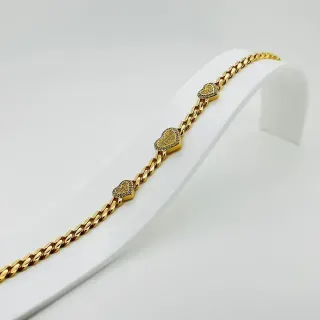 Pulsera Corazones Dorados