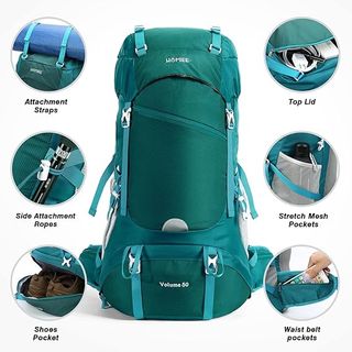 Mochila hiking senderismo HOMIEE 50L verde