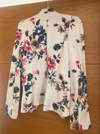 Chaqueta americana floral elástica nueva T única