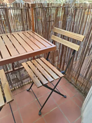 Mesa y 2 Sillas Balcón Terraza Plegables