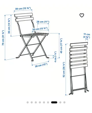 Mesa y 2 Sillas Balcón Terraza Plegables