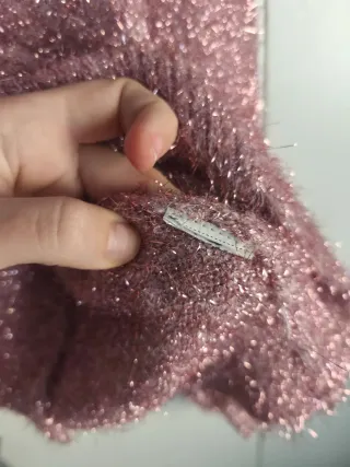 Jersey rosa con hilos plateados brillante