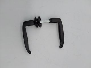 Amig - Juego de Manillas Negras con Base de Aluminio sin Placa | Ideal para Puertas de Paso y Entrada de Exterior e Interior | M