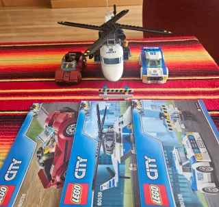 Lote LEGO Policía: Avión, Helicóptero, Coche