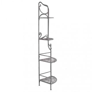 Scaffale Etagere 4 Ripiani Acciaio Bianco Ossidato