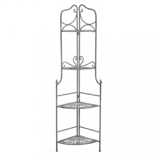Scaffale Etagere 4 Ripiani Acciaio Bianco Ossidato
