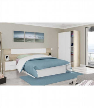 Armario 120x200x50cm Puertas Correderas. Blanco y