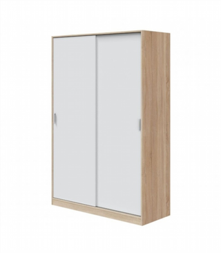 Armario 120x200x50cm Puertas Correderas. Blanco y