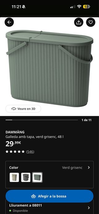 Cubo de basura Ikea Dammäng verde