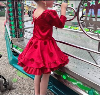 Vestido Flamenca Niña Rojo Lunares