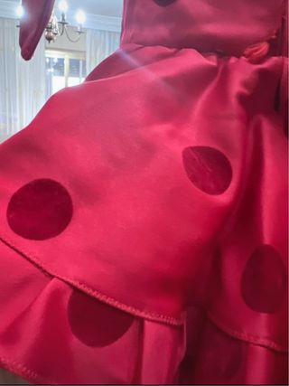 Vestido Flamenca Niña Rojo Lunares