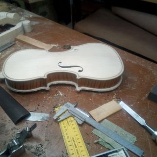 Violín con funda