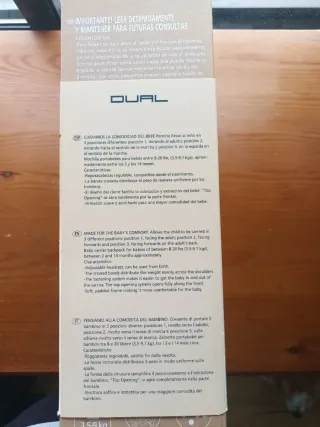 Mochila Portabebés Jane Dual 3 Posiciones