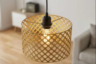 Lampada da soffitto in metallo oro design vintage