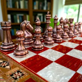 Juego de Ajedrez Metálico con Tablero