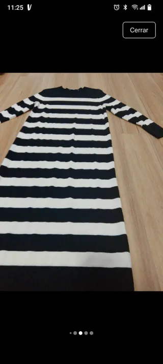 Vestido Zara rayas blanco y negro Talla M
