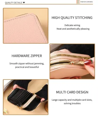 Portafoglio donna rosa con zip