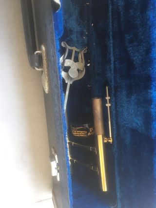 Trompeta dorada con estuche