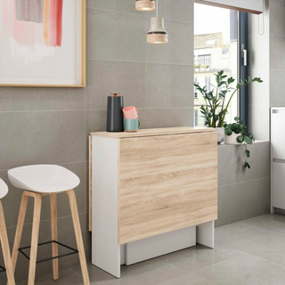 Mesa Auxiliar Con Alas Abatibles. Blanco Artik/Ro