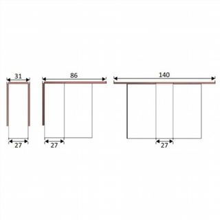 Mesa Auxiliar Con Alas Abatibles. Blanco Artik/Ro
