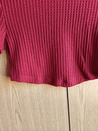 Top SHEIN Malha Texturizada Vermelho