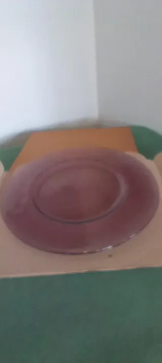Sottopiatti vintage anni 90 rosa trasparente